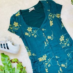 SOLD OU Button Down Floral Mini Dress